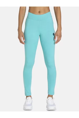 PUMA Women Blue Swipe Graphic Logo dryCELL Tights