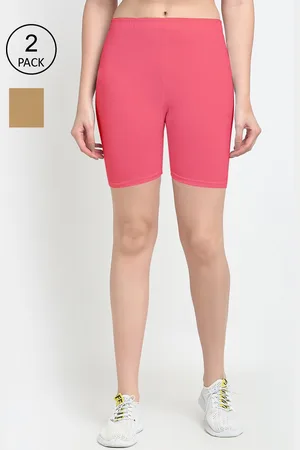 GRACIT Women Orange Cycling Sports Shorts