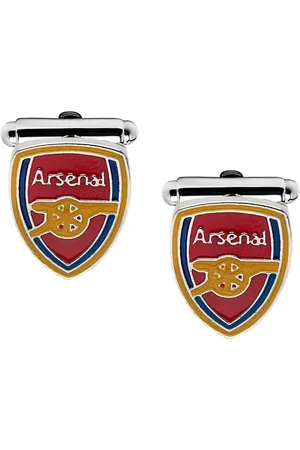 Bodha Silver-Toned & Red Arsenal Club Quirky Cufflink