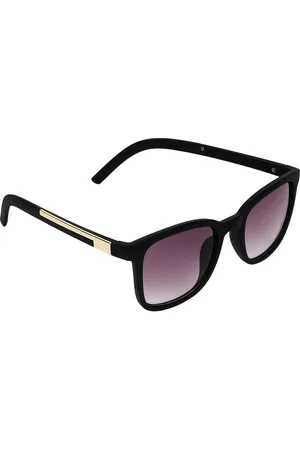 SIDEWOK Unisex Purple Lens & Black Sunglasses with UV Protected Lens SUN-01-GLD-PRPL