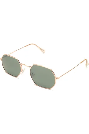Roadies Unisex Green Lens & Gold Other Sunglasses with Polarised Lens