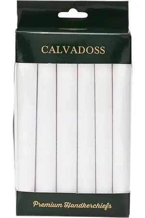 Calvadoss Men Pack Of 6 White Solid Ultra Premium Handkerchiefs