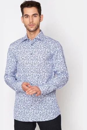 Matinique Men Blue Slim Fit Printed Cotton Casual Shirt