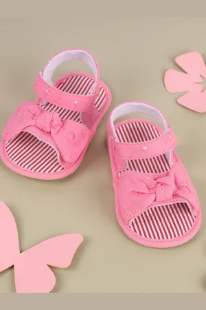 KICKS & CRAWL Girls Pink & White Comfort Sandals