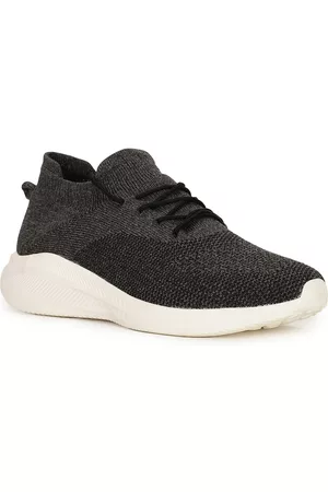 North Star Men Black Woven Design Sneakers