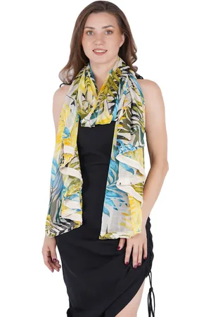 STYLE SHOES Women Yellow & Blue Printed Stole