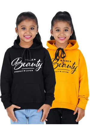 Fleximaa Unisex Kids Yellow Pack of 2 Printed Hooded Sweatshirt