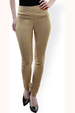 Miss Chase Beige Skinny Fit Trousers