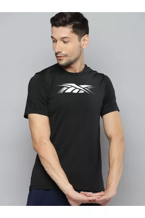 REEBOK Printed Men Round Neck Black T-Shirt - Buy REEBOK Printed