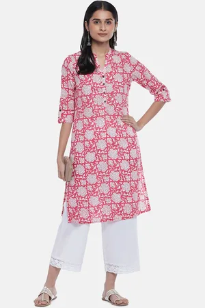 Pantaloons Women Coral Floral Printed Kurta