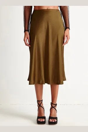 COVER STORY Women Olive Solid Skirt