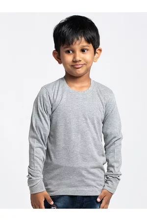 Friskers Boys Grey Solid Running T-shirt