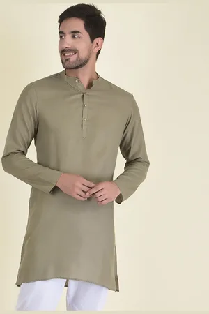DEYANN Men Green Solid Pure Cotton Kurta with Pyjamas