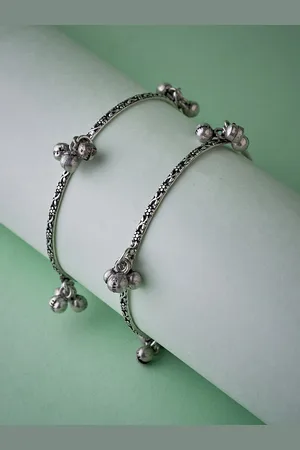 ATIBELLE Set Of 2 Oxidised Silver-Plated Bangles