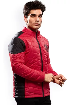 The Souled Store Men Red & Black Lightweight Spider-Man Puffer Jacket