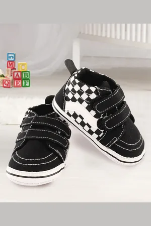 Baby Moo Infant Black & White Checkered Casual Booties