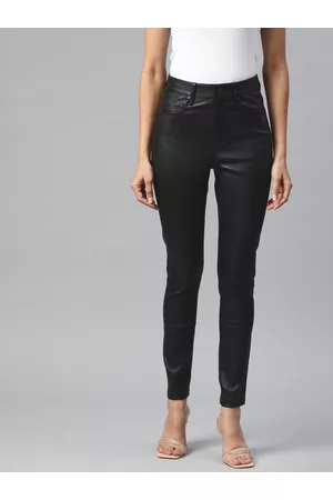 Capreze Women Long Pants Slim Genuine Leather Trousers Ladies Stretch  Pencil Pants Black A 2XL  Walmartcom