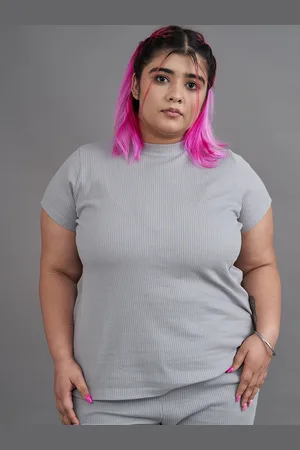 Spirit Animal Women Plus Size Grey Solid Lounge T-Shirt