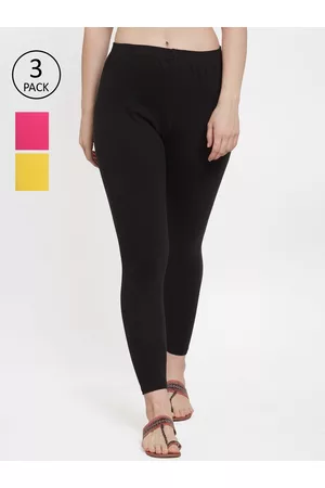 GRACIT Women Pack Of 3 Solid Ankle-Length Leggings