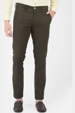 Turtle Men Brown Textured Skinny Fit Trousers