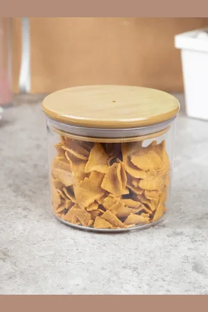 MARKET99 Brown & Transparent Solid Glass Sealed Jar