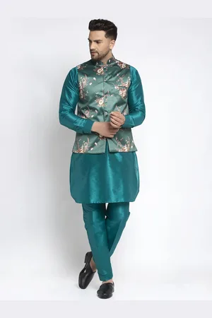 Kaifoo Men Green Ethnic Motifs Kurta with Salwar