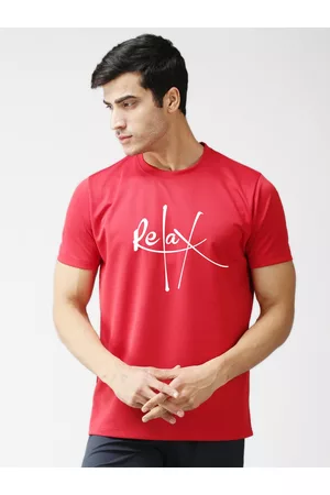 EPPE Men Red Typography Printed T-shirt