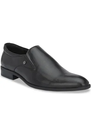 Delize Men Black Solid Formal Slip-Ons