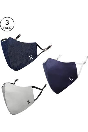 Masq Unisex Pack Of 3 Solid 3-Ply Pure Cotton Adjustable Cloth Masks