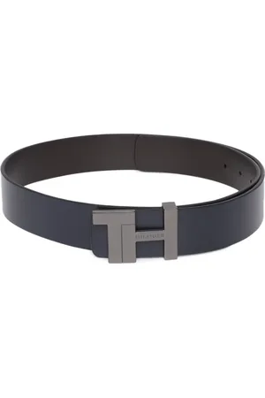 Tommy Hilfiger Men Navy Blue Solid Leather Belt