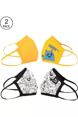 PUMA Kids Pack of 2 Monster Printed 5-Ply Pre School Outdoor Masks