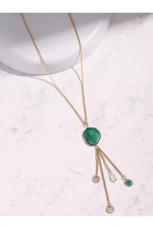 DEEBACO Women Green Gold-Plated Necklace Chain