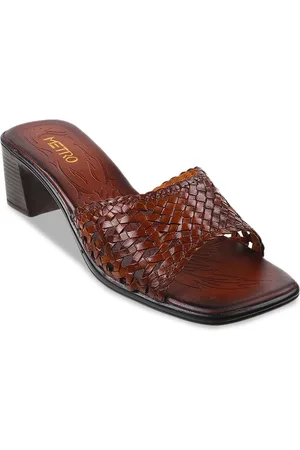 Metro Tan Leather Block Heels