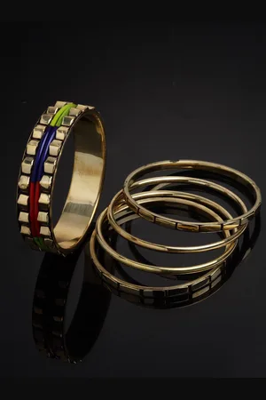 Vogue Panash Set Of 5 Gold-Plated Handcrafted Bangles