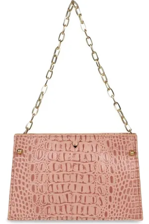Hidesign Women Pink Textured Leather Structured Shoulder Bag