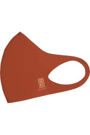 The Tie Hub Unisex Kids Rust-Brown Solid Single Ply Reusable Sports Outdoor Cloth Mask