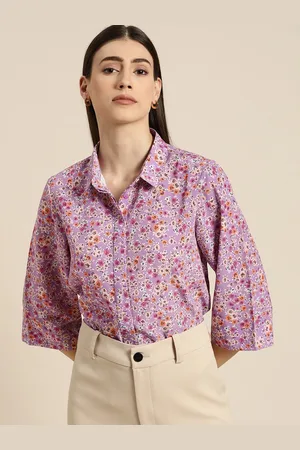 Invictus Women Purple Floral Print Casual Shirt
