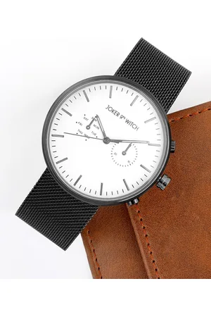 Joker & Witch Men Black & White Bracelet Style Straps Analog Watch-AMWW462