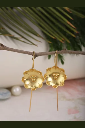 Berserk Gold-Toned Contemporary Drop Earrings