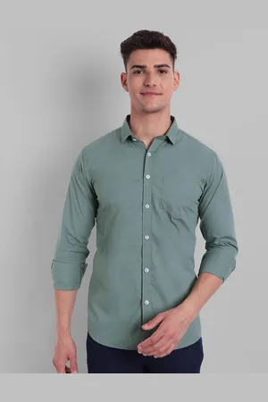 Majestic Men Teal Slim Fit Casual Shirt