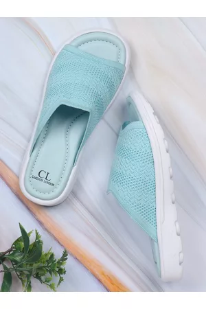 Carlton London Women Blue & White Self Design Sliders
