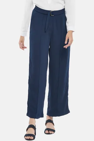 Buy Annabelle By Pantaloons Women Checked High Rise Formal Trousers -  Trousers for Women 22228766 | Myntra