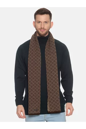 513 Clothing Men Brown Checked Muffler