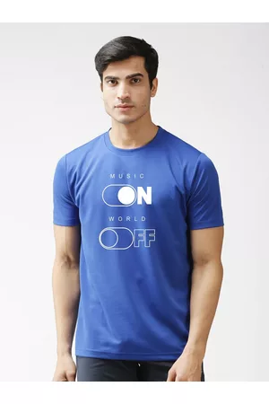 EPPE Men Blue Typography Printed Dry-Fit Sports T-shirt