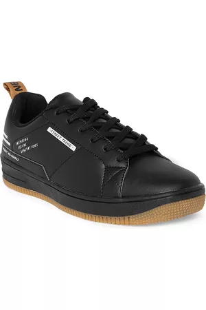 Pantaloons Men Sneakers & Sports Shoes - Men Black PU Sneakers