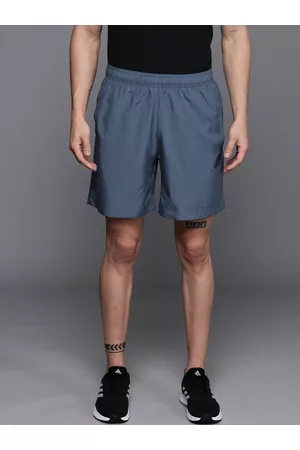 adidas Men Navy Blue Solid Woven Sports Sustainable Shorts