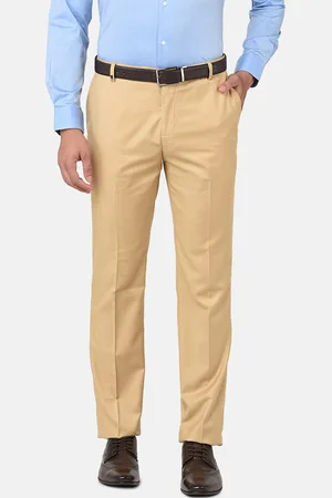 Buy Oxemberg Men Brown Slim Fit Printed Regular Trousers - Trousers for Men  4324006 | Myntra