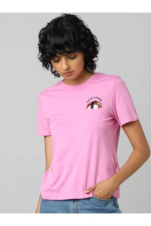 ONLY Women Pink Solid T-shirt