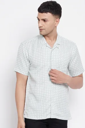 Even Men Green Slim Fit Printed Casual Shirt