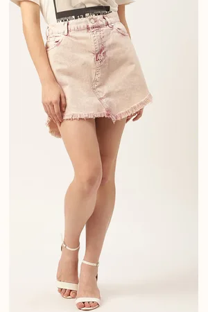 KENDALL + KYLIE Pink Denim Pure Cotton Skirt
